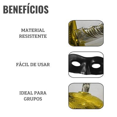 5 Kit Fantasia Zorro Com Máscara E Espada