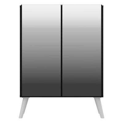 Aparador Buffet 2 Portas Retrô Vegas V3613 Preto/Branco