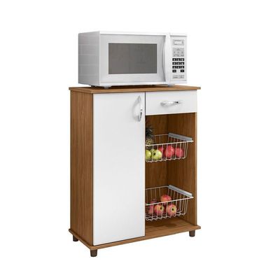 Balcão Fruteira Notável Belize New 1 Porta 1 Gaveta Freijo/branco