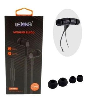 Fone De Ouvido Com Fio Com Microfone Lelong Preto