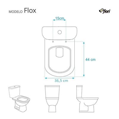 Tampa De Vaso Sanitário Poliéster Antimicrobiano Flox Branco Para Bacia Fiori
