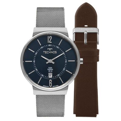 Relógio Technos Masculino Slim Prata - Gm17ad/t1a Gm17ad/t1a