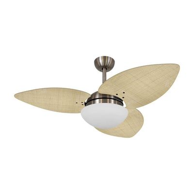 Ventilador De Teto Kovalski Bronze 3 Pás Palmae Natural 127V 110V