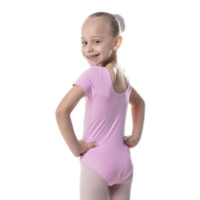 Collant Manga Curta Infantil com Forro Rosa Bailarina Poliamida Tamanho 6 Colombina