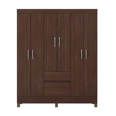Guarda-Roupa Casal Sória 6 Portas 2 Gavetas Café