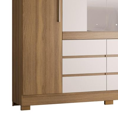 Guarda-Roupa Casal com Espelho Trevi 4 Portas 6 Gavetas Off White e Amendola