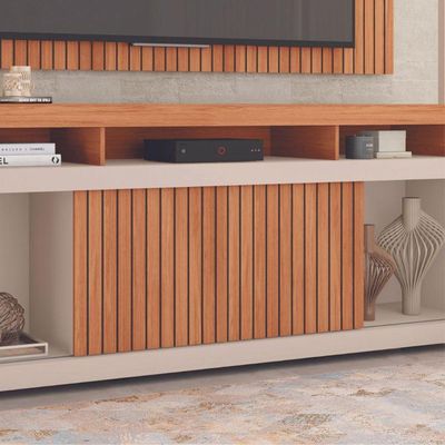 Rack Caemmun New Oscar Com Painel 1,8 Metros Freijo/off White