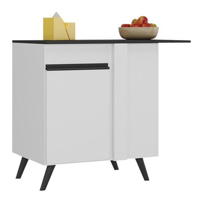 Balcão Cozinha De Canto 1 Porta Mp3743.964 Branco/preto
