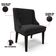 Kit 4 Cadeiras Estofadas Para Sala De Jantar Base Fixa De Madeira Preto Lia Suede Preto - Ibiza