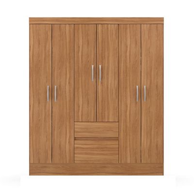 Guarda-Roupa Solteiro Sória 6 Portas 2 Gavetas Amêndola