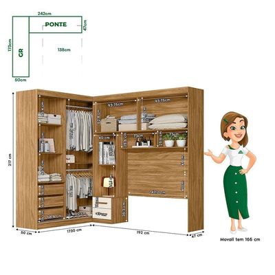 Quarto Modulado Casal Florença Freijó Off White Moval
