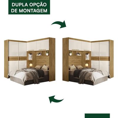 Quarto Modulado Casal Florença Freijó Off White Moval