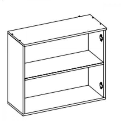 Armário Aéreo 2 Portas Vidro Canelado 80cm Isis Luciane Avela/mocca