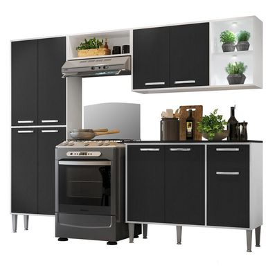 Cozinha Compacta C/ 2 Leds 4 Pçs Xangai Multimóveis V3414