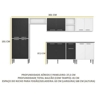 Cozinha Compacta Armário E Balcão Xangai Jazz Multimóveis