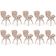 Kit 10 Cadeiras De Jantar Charles Eames Slim Wood Estofada - Nude