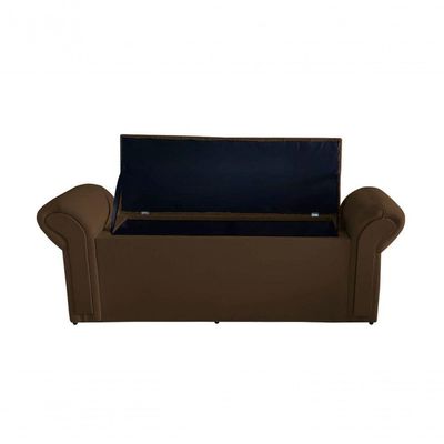 Kit Dubaí Cabeceira De Cama Box Casal E Recamier Baú Queen 160 Cm Suede Marrom Do Lar Móveis