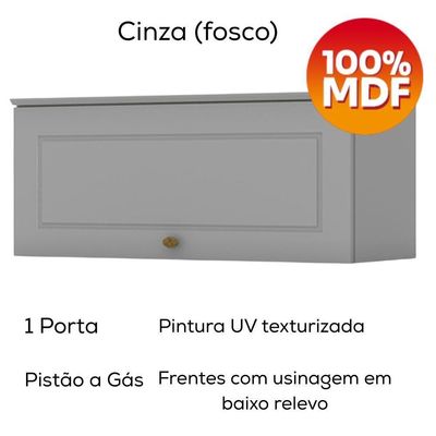 Cozinha Modulada 10 Pecas 240cm Ce792 Americana Henn Cinza Nature