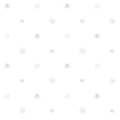 Papel De Parede Lullaby Pegadas Verde Malva 2284 - Rolo 10m X 0,53m