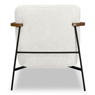 Poltrona Para Sala Pés Metálicos Ellen S06 Boucle Branco - Mpozenato