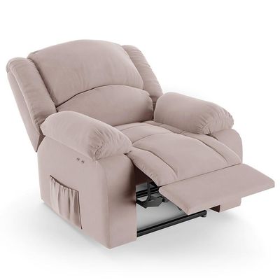 Poltrona Do Papai Reclinável Pietra Power Touch Fh9 Veludo Rosê - Mpozenato