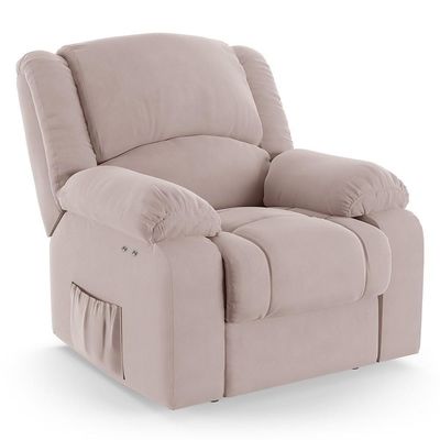 Poltrona Do Papai Reclinável Pietra Power Touch Fh9 Veludo Rosê - Mpozenato