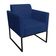 Poltrona Decorativa Base Industrial Preto Maressa S04 Suede Azul Marinho - Ibiza