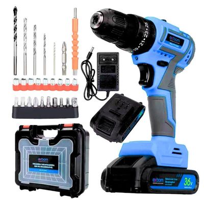 Parafusadeira Furadeira Sem Fio 36v 2 Baterias 340w Bivolt