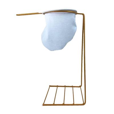 Conjunto Coador De Café 32cm Suporte Dourado Base Para Caneca E Xícara