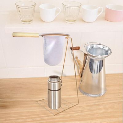 Conjunto Coador De Café 32cm Suporte Dourado Base Para Caneca E Xícara