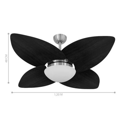 Ventilador De Teto Kovalski Dourado 4 Pás Tabaco 110V
