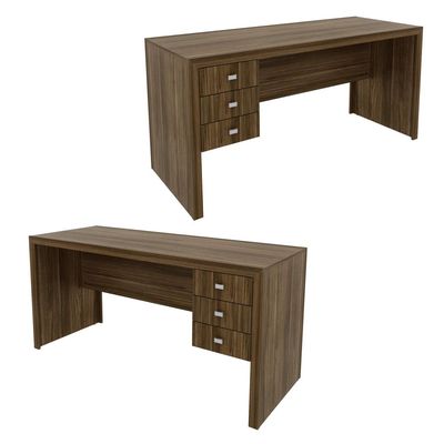 Mesa para Escritório 155cm com 3 Gavetas ME4113 Nogal Tecnomobili