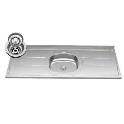Balcão De Cozinha Com Pia Inox 120cm 3 Portas Manu Branco - Ajl Móveis