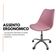 Kit 8 Cadeiras Office Base Cromada Com Rodizio Giratória Saarinen Rosa