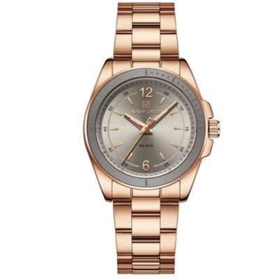 Relógio De Pulso Feminino Em Aço Inoxidavel Confortável Design Elegante à Prova D´agua Dourado Rose Cinza