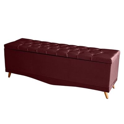 Kit Cabeceira De Cama Box E Calçadeira Baú Madri King 195 Cm Suede Bordo Do Lar Móveis E Decoração