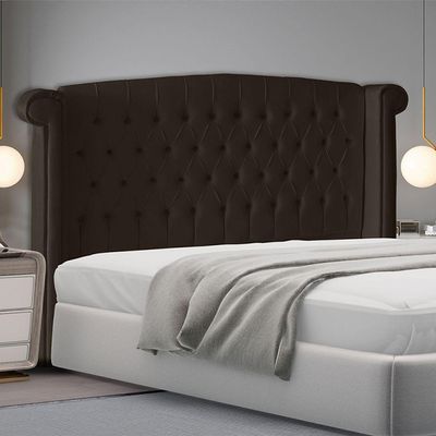 Cabeceira De Cama Box Toquio King 195 Cm Suede Marrom Do Lar Móveis E Decoração