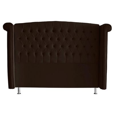 Cabeceira De Cama Box Toquio King 195 Cm Suede Marrom Do Lar Móveis E Decoração