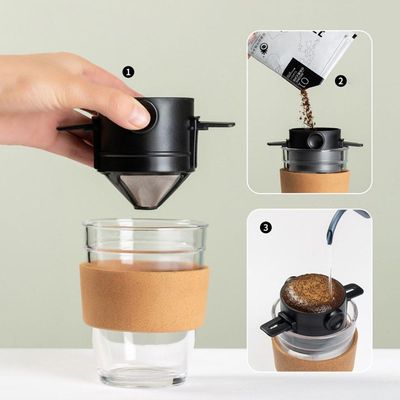 Mini Coador Portatil De Cafe Reutilizavel Aço Inox Sem Filtro