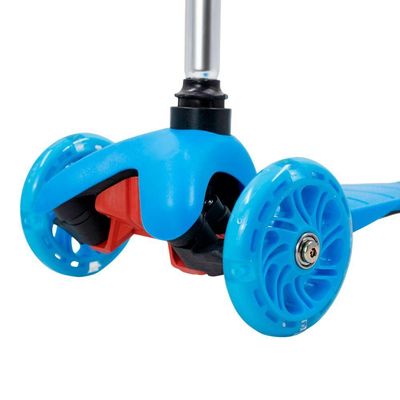 Patinete Regulável Infantil 3 Rodinhas Com Led Para Crianças Até 40kg Azul