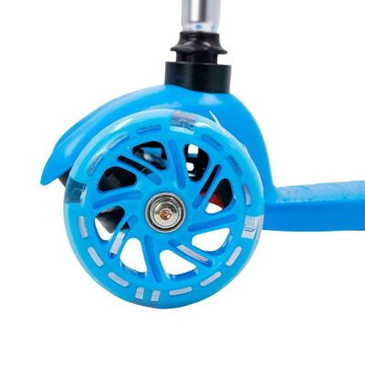 Patinete Regulável Infantil 3 Rodinhas Com Led Para Crianças Até 40kg Azul