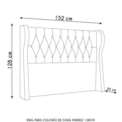 Cabeceira Casal Cama 140cm Malva I02 Bouclê Marrom - Mpozenato