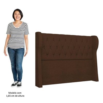 Cabeceira Casal Cama 140cm Malva I02 Bouclê Marrom - Mpozenato
