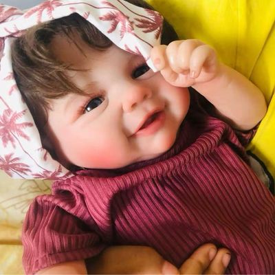 Bebê Reborn Menina Toda Em Silicone De Vinil Macio Artesanal Realista Cabelo Implantado Fio A Fio