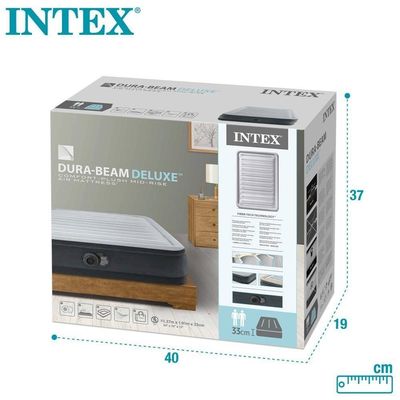 Cama Colchão Inflável Casal Dura-beam Até 272 Kg Confort-plush Com Bomba Elétrica Interna 110v Intex