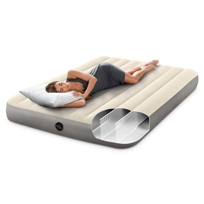Colchão Inflável Casal Dura Beam Fiber Tech Queen Com Bomba De Encher Intex