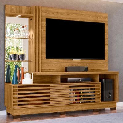 Estante Painel Para 60 Pol 200cm Sam Z10 Cumaru - Mpozenato