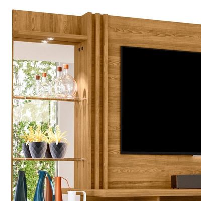 Estante Painel Para 60 Pol 200cm Sam Z10 Cumaru - Mpozenato