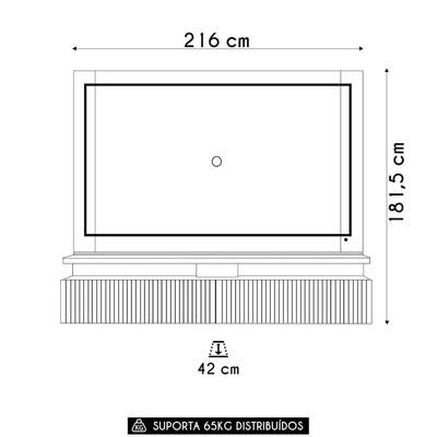 Estante Painel Para 75 Pol 216cm Mical Z10 Off-cinamomo - Mpozenato