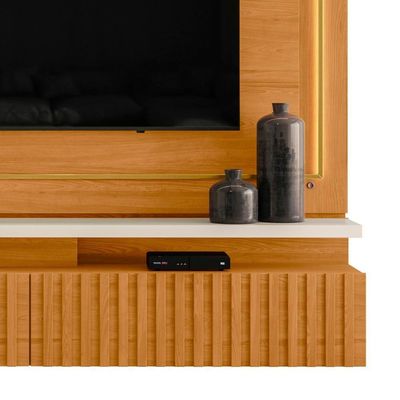 Estante Painel Para 75 Pol 216cm Mical Z10 Off-cinamomo - Mpozenato